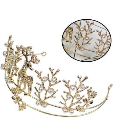 TOYANDONA Crown Tiara Christmas Deer Headband Wedding Alloy Headdress Accessories Hair Hoop for Performance Party 1pc - Buy Online on GoSupps.com
