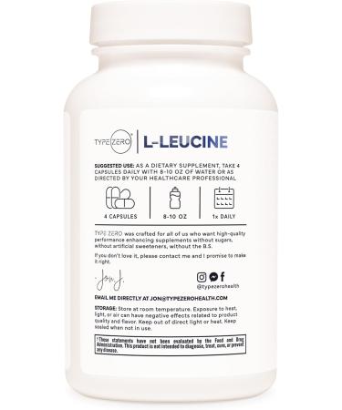 Type Zero L-Leucine Capsules (2000mg per Serving) 120 Capsules - 30 Servings - Buy Online on GoSupps.com
