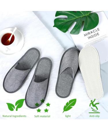 Buy Aomigt Portable Non-Slip Disposable Slippers | Linen & Terry Slippers for Hotels Guests & Travel 4 Pairs - Buy Online on GoSupps.com