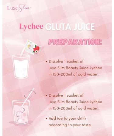 Luxe Beauty Lychee Gluta Juice 21g x 8 Sachets - Buy Online on GoSupps.com