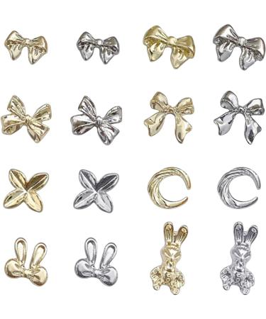 Metal Nail Art Studs 3D Metal Nail Art Jewelry Decorations Bows Rabbits Moon Multi-Shapes Nail Decoration Accessories Nail Art Jewels - Buy Online on GoSupps.com
