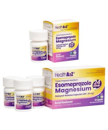 HealthA2Z Esomeprazole Magnesium 20mg Acid Reducer Bundle | 14 Count + 42 Count | Delayed-Release Capsules USP | 24-Hour Protection | Treats Frequent Heartburn Occurring 2 or More Days per Week