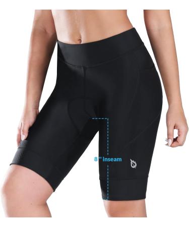 BALEAF Women's 4D Padded Cycling Shorts - Comfortable Spinning & Road Bicycle Shorts with Pockets Wide Waistband UPF50+ XXL Black - Buy Online on GoSupps.com