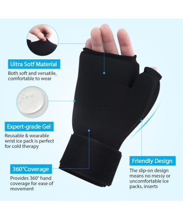 NEWGO Gel Cooling Gloves for Hands | Cold & Heat Therapy for Chemotherapy & Rheumatism - Black - Buy Online on GoSupps.com