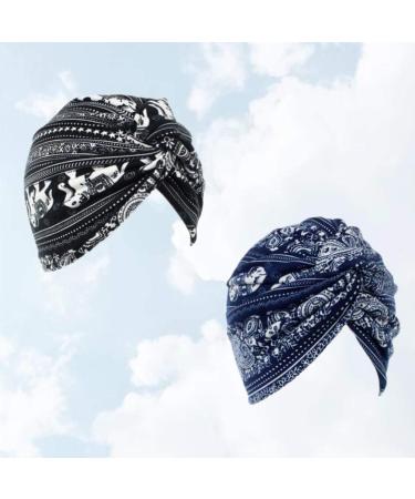 Minkissy 2pcs Sleep Turban Caps for Women | Elastic Chemotherapy Hat | Double Layer Headwear | Soft Sleep Caps - Buy Online on GoSupps.com