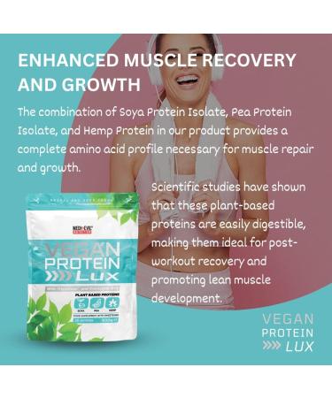 Medi-Evil Nutrition Vegan Protein Powder - Natural Ingredients, Gluten-Free, Soy & Pea Protein, Vanilla Cream 600g - 20 Servings - Buy Online on GoSupps.com