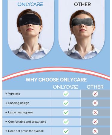 BRZSACR Heated Eye Mask Cordless - USB Electric Warm Compress for Dry Eyes Relief - Silk Sleep Mask for MGD, Blepharitis, Sinus, Stye - Blue - Buy Online on GoSupps.com