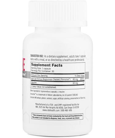 NBI FerroSolve 45mg High Potency Iron Supplement | 30ct Veggie Capsules | GI Safe - Buy Online on GoSupps.com