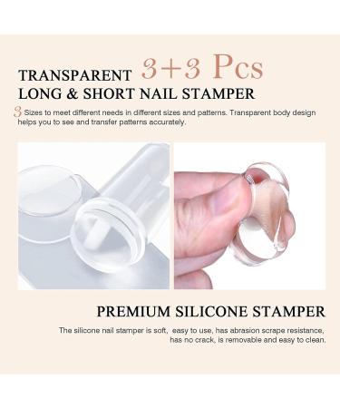 Clear Silicone Jelly Nail Stamper with Scraper | French Tip Manicure Tool for Nail Art Stamping Design - Buy Online on GoSupps.com