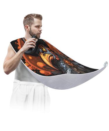 Halloween Beard Bib Apron Bat Beard Hair Catcher for Men Shaving Fathers Day Anniversary Christmas Gifts for Dad Husband Beard Bib with 2 Suction Cups