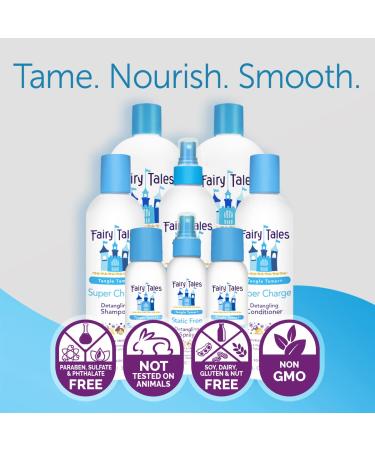 Fairy Tales Tangle Tamer Kids Shampoo & Conditioner + Detangling Spray - 3 Pack - Paraben & Sulfate Free - 12 Oz Each - Anti Frizz & Ultra Moisturizing - Buy Online on GoSupps.com