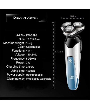 GeRRiT Electric Razor for Men - Waterproof Cordless Rotary Shaver with Beard Trimmer & LED Display - Perfect for Travel | USB Rechargeable - Buy Online on GoSupps.com