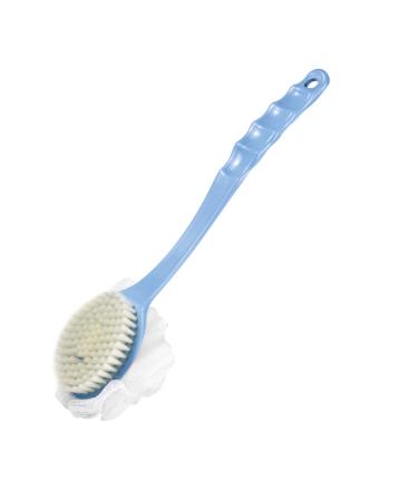 Back Brush with Bristles and Loofah  Back Scrubber for Men/Women Shower  Promote Blood Circulation and Improve Skin Health  Bath Brush Long Handle Exfoliating Brush for Wet or Dry.