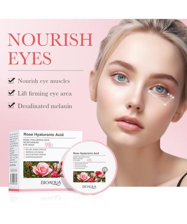 Rose Eye Mask for Lifting & Firming - Nourishing Hydration Moisturizes & Reduces Eye Bags - 80g - Buy Online on GoSupps.com