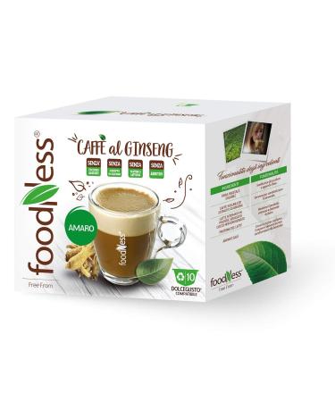 FoodNess - Bitter ginseng coffee capsules compatible with the Dolce Gusto system gluten-free lactose-free and with no added sugars (3 boxes total 30 capsules)