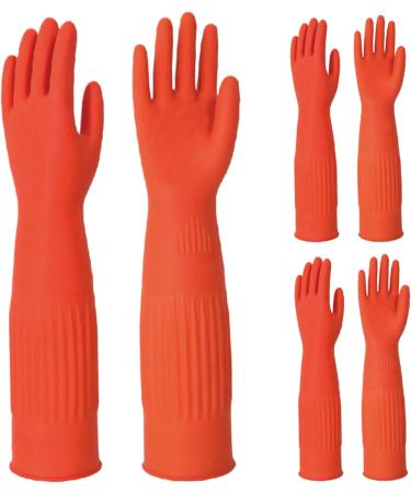 Washing Up Gloves 3 Pair 15in Elbow Length Non-Slip Latex Cleaning Gloves Skin-Friendly Elastic Protective Gloves for Cleaning Home Kitchen Bathroom Car (Fashion) - Buy Online on GoSupps.com