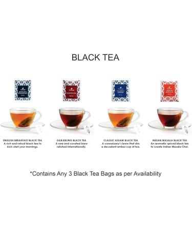 Octavius | Assorted Tea Bag Sampler Gift Set - 3 Tea Flavors | 100 Counts - Black Tea | Tea Sampler Pack | Tea Set Gift | Pack of 4 Black Tea - 25TB (Pack of 4) - Buy Online on GoSupps.com