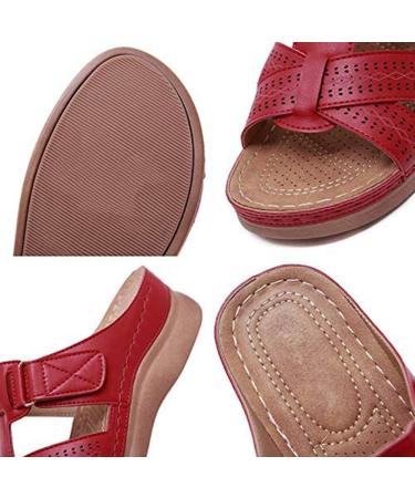 Women's Boho Flower Pattern Sandals - Wide Fit Wedge Flip-Flops for Summer & Casual Holidays | Comfortable Flat Shoes 4-40 EU - Buy Online on GoSupps.com