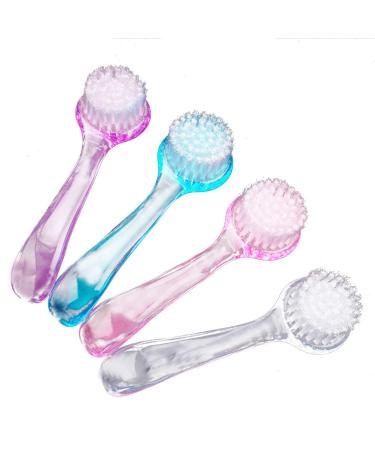 Artibetter 4PCS Face Cleaning Brush with Cap Pore Scrub Facial Exfoliator Cleaner