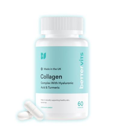 BetterVits Collagen Complex | 1000mg Hydrolyzed Capsules | Skin | Hair | Nails | Joints | Hydrates & Smooths | With Hyaluronic Acid & Vitamin E