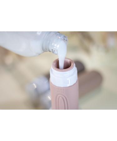 Essential Sphere Silicone Travel Bottles Set - 4x90ml BPA-Free Refillable with Transparent Bag - Perfect for Hand Luggage - Brown Tones - Buy Online on GoSupps.com