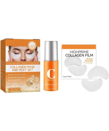 Korean Technology Soluble Collagen Film Set Highprime Collagen Film & Mist Kit Anti-Aging Smoothes Fine Lines Wrinkles (3pcs)