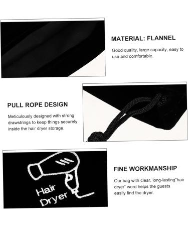 SOESFOUFU 5 Pcs Hair Dryer Storage Bag Large Storage Bag Mini Hair Blower Bag Hair Tools Bag Black Flannel - Buy Online on GoSupps.com
