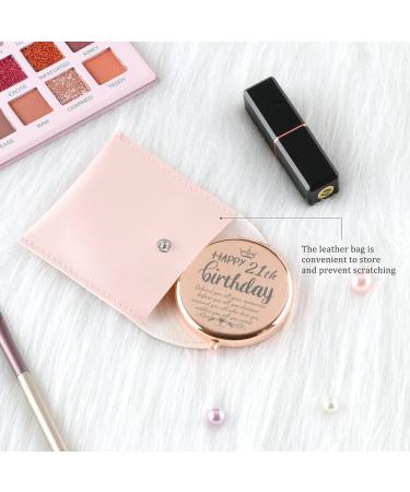 Dyukonirty 21st Birthday Gift for Daughter | Rose Gold Compact Mirror & Inspirational Gift for 21 Year Old | Unique Graduation Ideas - Buy Online on GoSupps.com