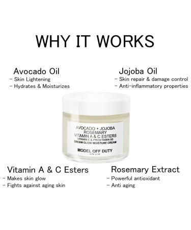 Model off Duty Beauty Dream Glow Moisture Cream - Anti Aging Face & Neck Cream with Vitamin C & E - Natural Moisturizer for Acne Scar Removal, Dark Circles & Wrinkles - 2.0 oz - Buy Online on GoSupps.com