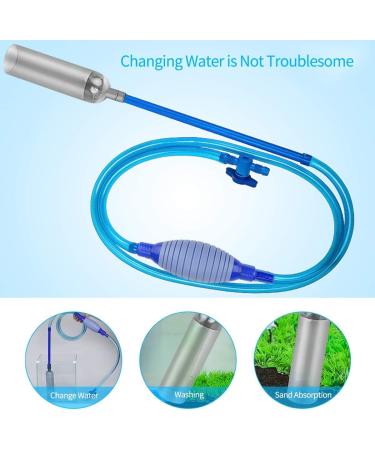 Fish Tank Cleaner & Aquarium Water Changer with Adjustable Flow - Inbuilt Strainer & Outlet Valve - Pumping Airbag Included - Buy Online on GoSupps.com