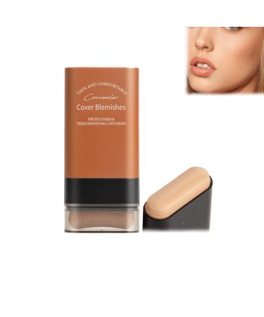 Cooklesa Hydrating Lightweight Foundation Stick with Brush Korea Eraser Foundation Stick Multi-use Foundation Stick Makeup Lightweight Foundation Stick Full Coverage Thin and Comfortable Cover (#02)