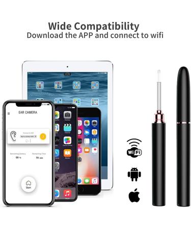Wireless Ear Wax Removal Camera Kit for iPhone, iPad & Android - Ear Cleaner Tool with Light and 6 Pcs Ear Set - Buy Online on GoSupps.com