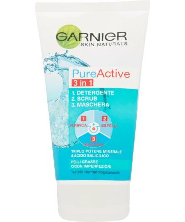 Garnier - Pure Active 3 in 1 - Gel Detergente Scrub Anti Imperfezioni 150 ml - Buy Online on GoSupps.com