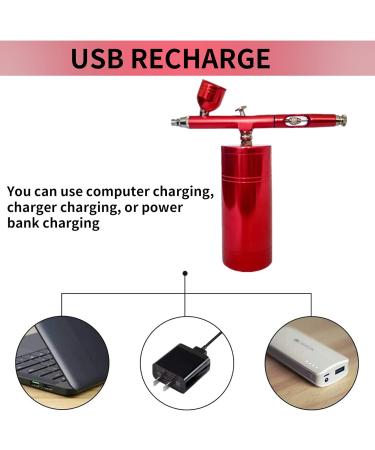 Airbrush Kit Portable Auto Art Paint Air Brush Spray Gun with USB Data Cable for Makeup Cookies Cake Art Nail Tattoo Face Shoes Model Painting - Buy Online on GoSupps.com