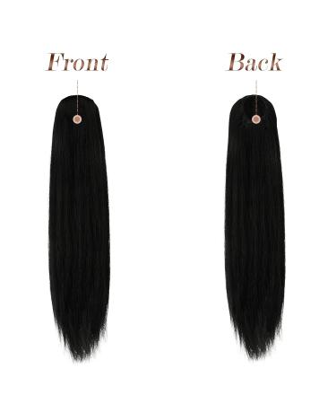 Feshfen 70cm Natural Black Drawstring Ponytail Extensions - Long Straight Braid for Women | Synthetic Smooth Hair - Buy Online on GoSupps.com
