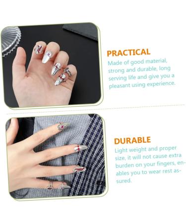 Ipetboom 1 Set Nail Ring Nail Decorations Womans Rings Red Suits Red Jewelry Jewels for Nails Ring for Women Finger Rings Women Ring Nail Jewels Girl Miss Zinc Alloy White - Buy Online on GoSupps.com