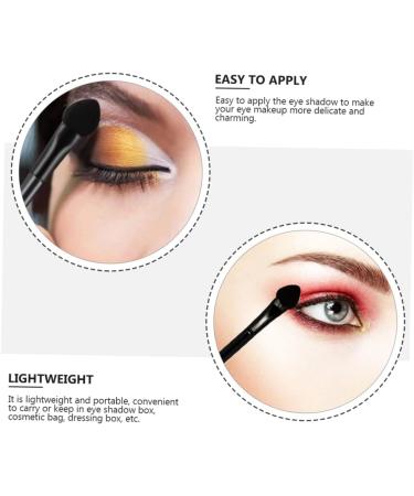 SOESFOUFU 30pcs Double Ended Eyeshadow Brush Makeup Blending Sponge Blush Stick Eye Makeup Wooden Handle Black - Buy Online on GoSupps.com