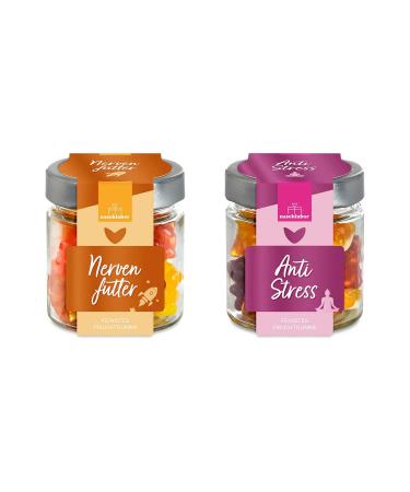 naschlabor THE PERFECT STRESS GIFT - Nervous & Stress Relief Food in 2 Pack | Exam & Back to School Gift | Nervous Food | 240g Pack of Gelatin Bears