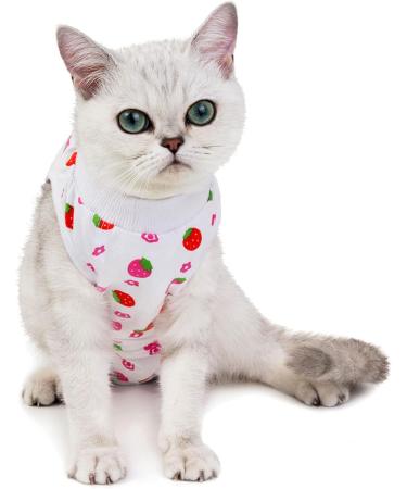 Komate Cat Surgical Recovery Suit for Abdominal Wounds, Skin Diseases - L Strawberry - Buy Online on GoSupps.com