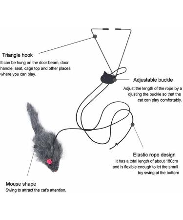 Interactive Hanging Retractable Cat Mouse Toy | Fun Door Bouncing Mouse Toy for Cats | Plush Mice Play Supplies - Buy Online on GoSupps.com