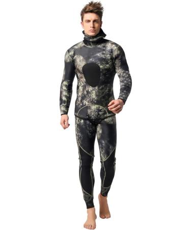 Nataly Osmann Camo Spearfishing Wetsuits Men 3mm/1.5mm Neoprene 2-Pieces Hooded Diving Suit - Camo-3mm Large - Buy Online on GoSupps.com