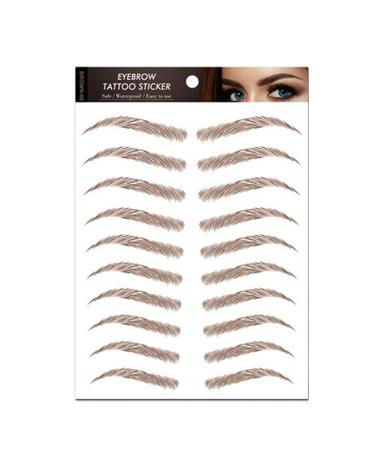 Aaiffey 4D Hair-like Authentic Eyebrows  Brown Imitation Ecological Lazy Natural Tattoo Eyebrow Stickers Waterproof for Woman Makeup Tool 10 Pcs Brown-08
