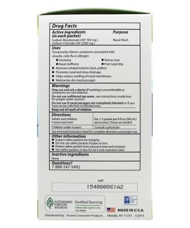 Buy SINUSCLEANSE Saline Packets - 60 CT | Fast International Shipping - Buy Online on GoSupps.com