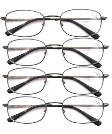 Eyekepper Metal Frame Reading Glasses with Spring Hinge 4 Pieces Gunmetal +3.50 Gunmetal