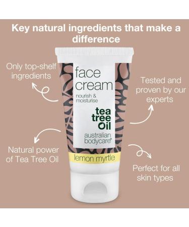 Australian Bodycare Face Cream 50ml | Tea Tree oil + Lemon Myrtle | Moisturiser spot treatment pimple oily acne prone skin. Tea Tree Cream Face Moisturiser. Spot Cream and anti blemish moisturiser - Buy Online on GoSupps.com