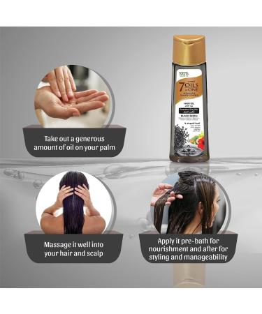 Emami 7 Oils in One Blends For Shiny Hair with Black Seed hair Oil 200ml - Buy Online on GoSupps.com