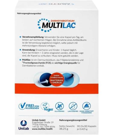 Buy Multilac Intestinal Synbiotic 3x30 Pcs - Support Digestive Health | Fast International Shipping - Buy Online on GoSupps.com
