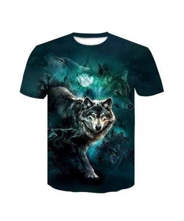 GDJGTA T-Shirt for Mens 3D Printing Crew Neck Short Sleeve Tee Shirt Top Blouse 4X-Large Y2-blue