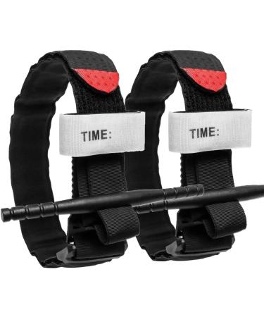 Feloyal Tourniquet tactical accessories and emergency set for hunting and hiking for serious emergencies outdoors and blood loss control when hiking black 2 pieces tourniquet * 2