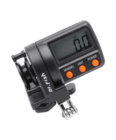 Dr.Fish Digital Fishing Line Counter Clip-on Gauge Fishing Line Spooler 999FT LED Screen 10 Groups Data Fishing Line Depth Finder Counter for Spooling Trolling Jigging 180 Degree 2-Way Adjustable